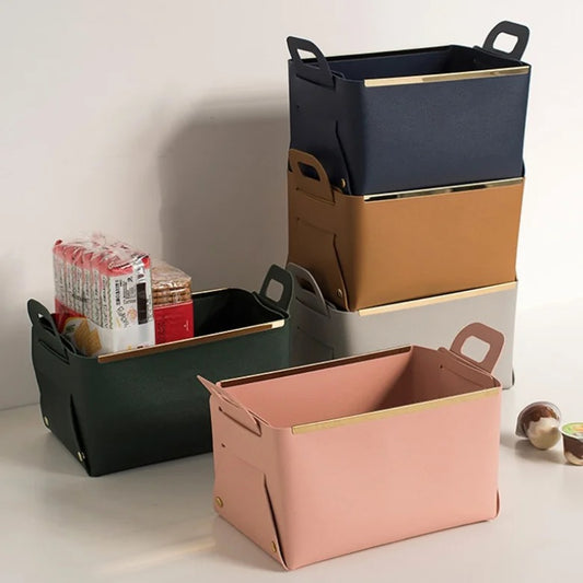 Leather Storage Basket