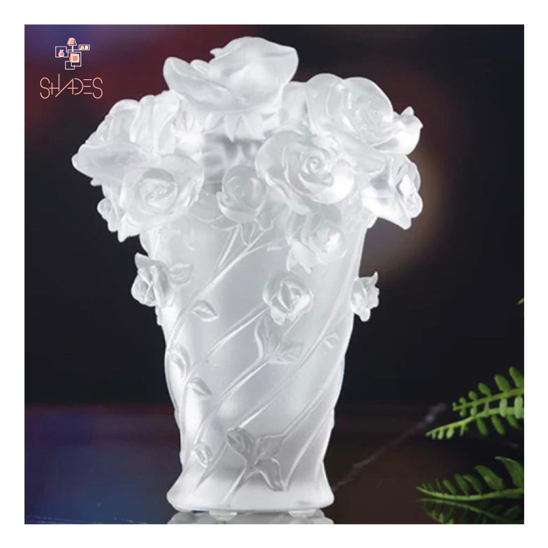 White Handmade Crystal Glass Mubkhar