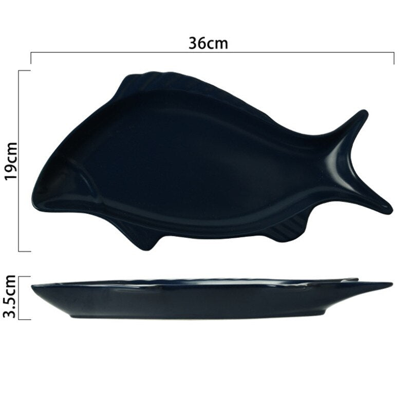 Fish Shaped Ceramic Plate- Irregular shape