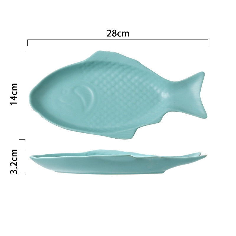 Fish Shaped Ceramic Plates- Serving Platter