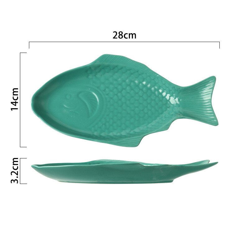 Fish Shaped Ceramic Plates- Serving Platter