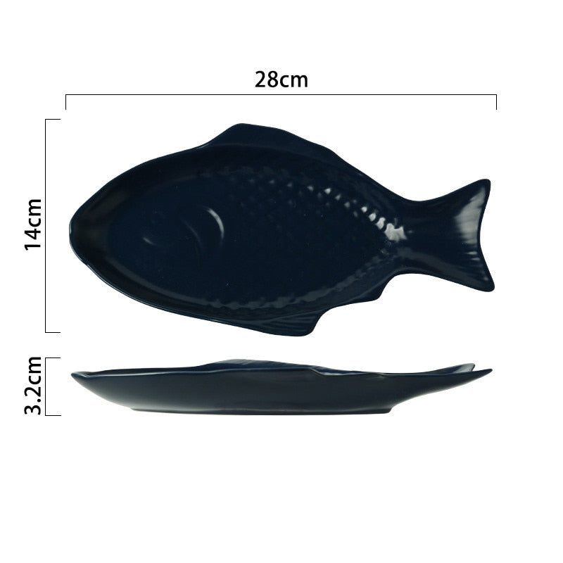 Fish Shaped Ceramic Plates- Serving Platter