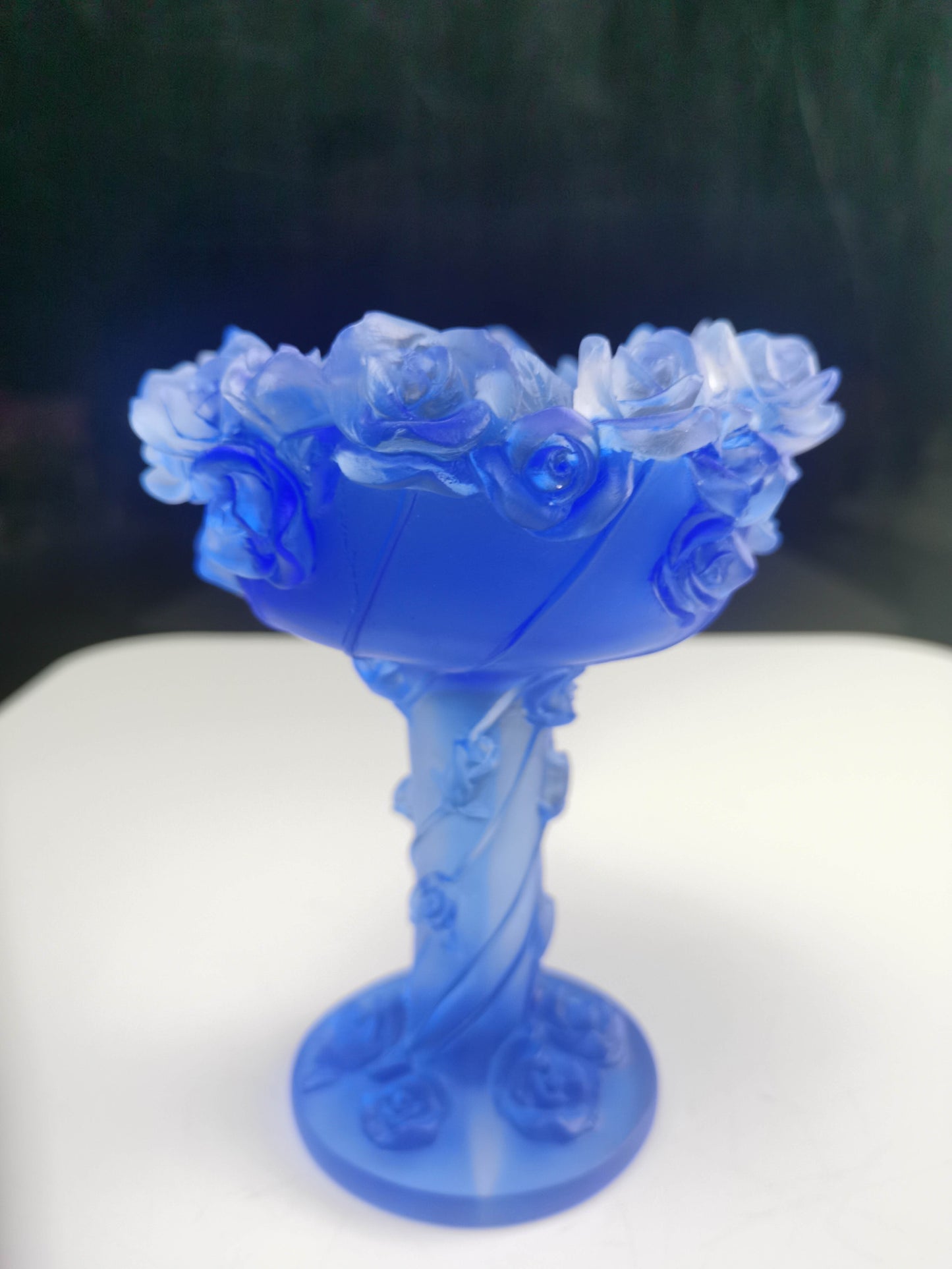 Blue Handmade Crystal Glass Mubkhar